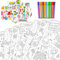 DPKOW Ausmal Geschenkpapier Einschulung, 8 Schulanfang Geschenkpapier Kinder 2025 Schulkind Geschenkverpackung Schuleinführung Geschenkpapier Bögen 70x50cm, Deko Schulkind Bastelset mit Buntstiften