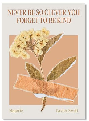 Taylor Poster Prints Swift Music Lyric Quotes Flower Botanical Canvas Painting Aesthetics Wall Art Pictures for Living Room Decor Cuadros Vintage You're on Your Own Kid Blumendruck (SKU2, 30 x 40 cm,