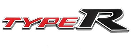 YSRWTBBA 3D Metall Typ R Logo Frontgrill Abzeichen Heckkoffer Emblem Aufkleber Aufkleber Typer Autozubehör(Sticker Red Black)