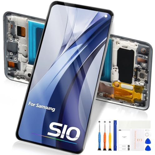 Atwist LCD Bildschirm für Samsung Galaxy S10 Display - für Galaxy S10 G973 SM-G973F SM-G973U LCD Display Touchscreen Digitalisierer Glas Sensor Montage Kit (Schwarz mit Rahmen)