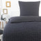 BaSaTex Seersucker Bettwäsche Set 135x200 in Box-Optik - Bettbezug und Kissenbezug - Weiche Mikrofaser - Bügelfrei - 2 teiliges Set - Farbe: Anthrazit Grau
