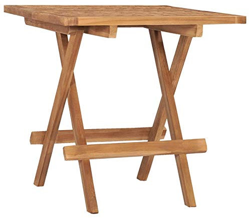 Xichuzi Klappbarer Gartentisch, Klapptisch Garten, Balkontisch, Garten Tisch, Balkonmöbel, Tisch Klappbar, Gartenmöbel, 50x50x50 cm Teak Massivholz