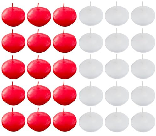Zwenjuan Bougies Flottantes,30 Pièces Bougies Chauffe Pas de Parfum Bougies Flottantes,Décorer Bougie Flottante,pour Piscine de Mariage,Baignoire de la Saint-Valentin,Dîner,Décoration de Noël