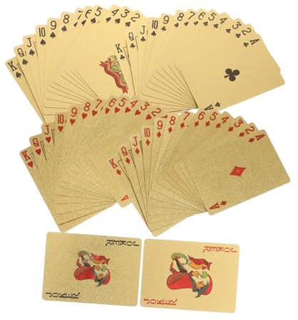 JOINPAYA 1 Schachtel Spielkarten mit Goldfolie Kartenspiel Poker Kartendeckhülle Jetons Partyspielkarten Outdoor Spielkarten Partyzubehör Brettspiel-Spielkarte das Haustier Golden