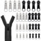 32Pcs Fermeture Eclair, Curseur Fermeture Eclair #3#5#8#10, Remplacement Instantané Universel Curseur Fermeture Eclair, Autobloquants pour Fermeture Éclair à Dents, Curseurs en Métal pour Vestes, Sacs
