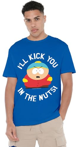 South Park Kick You in The Nuts Unisex T Shirt, Royal Blue, Medium