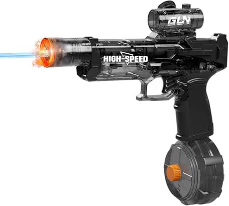 2025 New Electric Water Gun with Realistic Flame Lighting Effects Rechargeable Automatic Water Pistol Summer Pool Beach Toys Party Gift for Boys Girls Kids