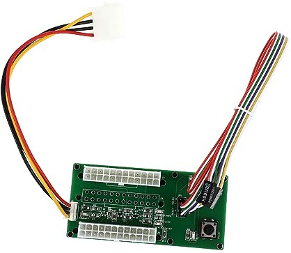 KONTONTY Netzteilplatine mit Batterietrennschalter 24v Synchrone Mehrfach Netzteiladapter für ATX Manuelle Steuerung PCB Grün