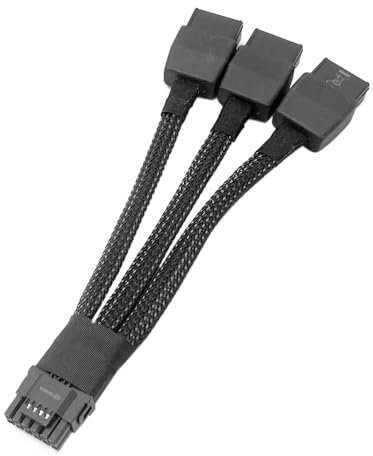 ZAHARA Cavo di alimentazione GPU 16AWG 3x 8-pin a 12VHPWR 16-pin (12+4) GPU, 15 cm, compatibile con schede grafiche NVIDIA RTX 4090, RTX 4080