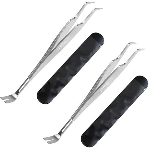 EasyULT 2 Pezzi Pinza per Zecche 2 in 1, Pinzetta per Zecche in Acciaio Inox, per Uomo, Strumento Pinzetta di Rimozione delle Zecche a Doppia Punta Cane e Gatto