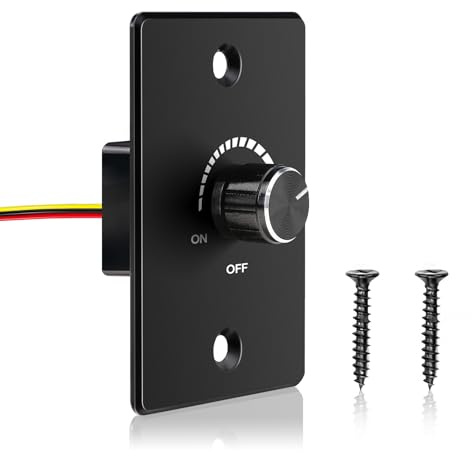 CamperXlite 6A Interruttore Dimmer 12v Camper, Alluminio 3 Fili Rotazione PWM LED Dimmer 24V per Caravan Barca Camion Roulotte Rimorchi T3 T4 Dimmable LED Lampada (Nero)