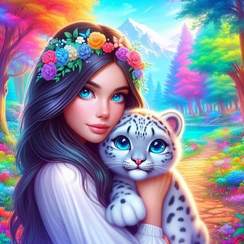 Picmondoo Diamond Painting - 60x60cm - Amira's Paradies | quadratische Harzsteine, AB-Steine, Strass- & Metallicfarben, klares Raster, Stift, Wachs & Schale für entspanntes DIY