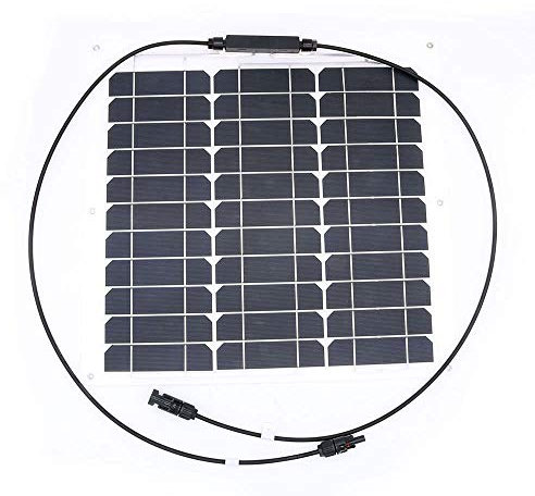 nuzamas 30W 12V Panel Solar de batería SunPower celda Ultra Thin Flexible con conector carga para la tienda RV barco coche (compatibilidad con 18V y por debajo de dispositivos)