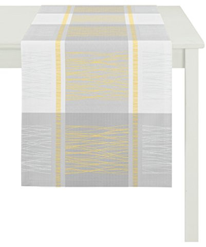 Apelt Läufer, Polyester, Hellgrau/gelb, 44 x 140 x 1 cm