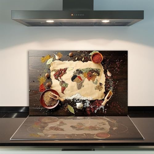 DAMU | Herdabdeckplatte Einteilig 80x52 Herdabdeckung Ceranfeld Glasschneideplatte Ceranfeldabdeckung Herdplattenabdeckung Kochfeld Abdeckung Schneidebrett Glasplatte GewĂĽrze