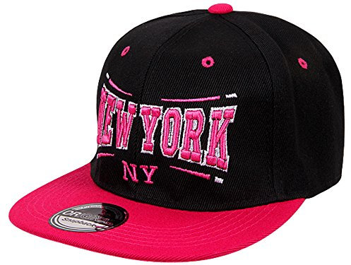 Cappy Baseballcap NEW YORK Hip Hop Schirmmütze Mütze Käppi Schwarz Pink Streetware