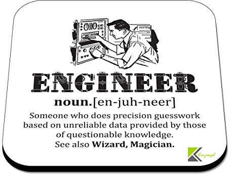 CS374 Definition Engineer Novelty Funny Coffee Tea Drink Gift Glossy MDF Wooden Coaster | Gifts for Engineers, Men, Dad, Colleagues | Graduation & Leaving Present