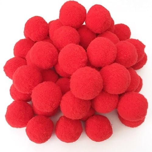 Perlin - Pompons Pompon 12mm Rot Bommel 200stk Nähen Tilda Basteln Borte bälle Flauschigen Plüsch Bälle