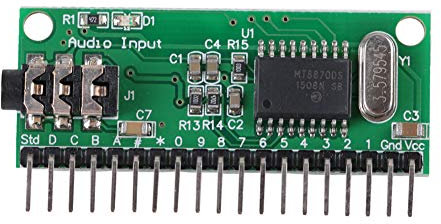 Modulo Decodificatore Audio 16 Canali MT8870, Decoder DTMF per Telefono con Controllo Vocale, 8 Funzioni di Uscita Selezionabili, Ideale per Domotica e Automazione Casa