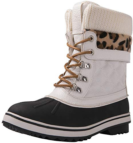 GLOBALWIN Snow Boots For Women White Women's Winter Boots 7.5M