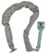 QCAA Robuste Sturm-Türkette, Crash-Stahlkette, 76,2 cm Länge, Zinkdruckguss-Boden, verzinkt, Stahlhaken, Kunststoffrohr, 1 Stück