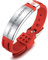 MOWOM Medical SOS Notfall Armband Personalisiertes Gravur Silikon Edelstahl Namensarmband Männer Damen Jungen Mädchen - Bündel mit Notfallkarte, Kartenhülle (Rot DNR(Do Not Resuscitate))