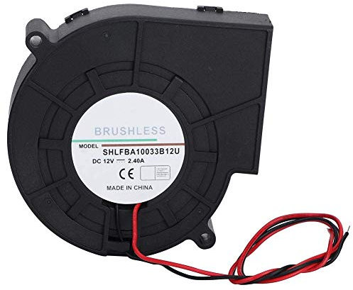 Fdit Ventilador de turbina de doble bola duradera Ventilador de aire para ventilador de picnic para el hogar Barbacoa 12V 2.4A