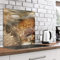 murando Glass Splashback for Kitchen Backsplash Cooker Protector Tempered Glass Decorative Wall Art Panel Heat Resistant Graphic 80x80 cm / 32x32 Dandelion Abstract Waterdrops b-A-0560-aq-a