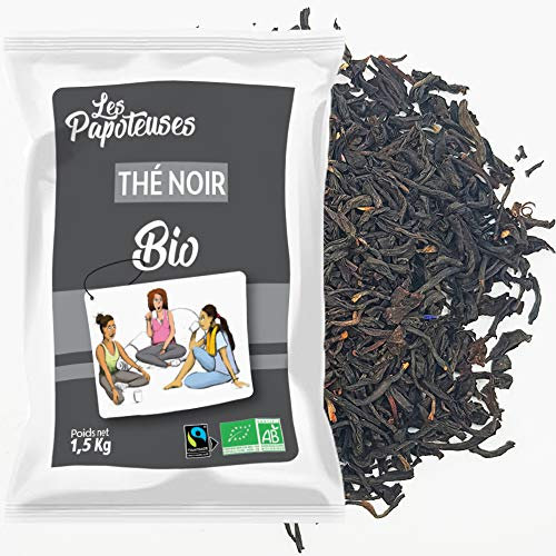LES PAPOTEUSES | Thé Noir bio en feuilles entières| 1,5 kg | Thé Noir de Chine en vrac | Certifié biologique & Commerce équitable