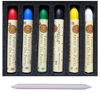 Sennelier Oil Pastels Set 6/Pkg-Assorted, Pastels Oil 6 Colors - Künstlerische Qualität (Frankreich Import) Made IN France