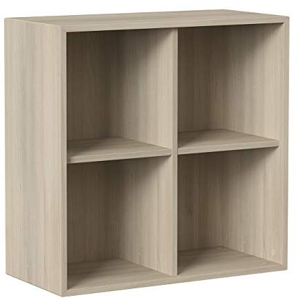 Iconico Home QBE, Wandwürfel mit 4 Fächern, Eingang, Wohnzimmer, Schlafzimmer, Jugendzimmer, Arbeitszimmer, 75 x 35 x 75 cm, Eiche