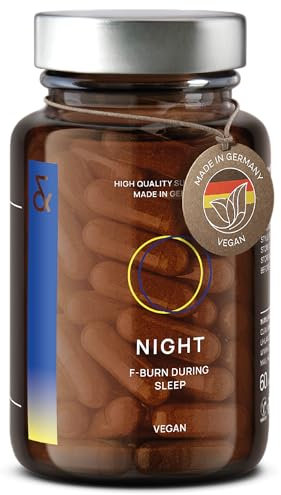N°2 NIGHT Fat Burner - Perte de Poids pendant le Sommeil à base de L-Carnitine, L-Tryptophane, Valériane, Mélisse, Passiflore, Houblon - Brule Graisse et Coupe Faim dans Nuit - 60 Gélules - Vegan