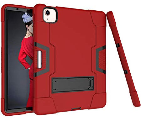 HyFone Funda para iPad Air 4, 10.9 Pulgadas 4.ª Generación 2020, Robusto Anti Caída Cover, A2072 A2316 A2324 A2325, Rojo/Negro