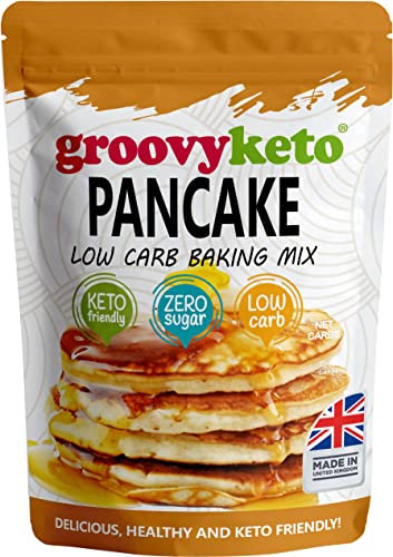 Groovy Keto Pancake & Waffle Mix | Low Carb | Keto Friendly | Sugar Free - Great alternative to Sweet American Style Pancakes - No Added Sugar, Diabetic Friendly, High Protein & Fibre - 240g pouch