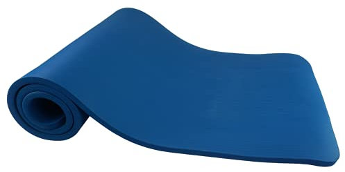 Gymnastikmatte Comfort rutschfest NBR inkl. Tragegurt und Tragetasche, rutschfest, 180x60x1,5cm, blau