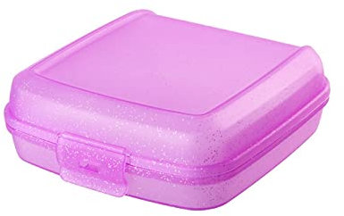 Lonchera Niña 1 Fiambrera con Cierre de Clic, Perfecta para Escuela, Guardería, Plástico, sin BPA, Color Rosa