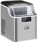 HOMCOM Macchina Ghiaccio 20kg in 24 Ore, 24 Cubetti in 14-18 Minuti con Dimensione Regolabile, Serbatoio 3.2L e Sistema Autopulente, Argento
