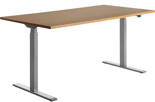 TOPSTAR | Schreibtisch | elektrisch höhenverstellbar | gerade | BxT 1600 x 800 mm | Buche/grau