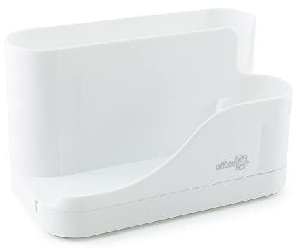 office box Organizador de Mesa Smart -Tech - 5 Apartados - REF. 1017-B- Con Cajón de Cables. Base Anti deslizante by (Blanco)