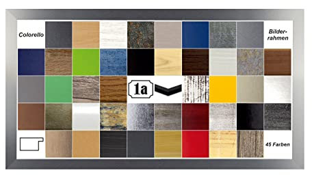1a Bilderrahmen Colorello Deluxe Puzzlerahmen 37,5x98 cm Alu Gebürstet Dekor Hintergrund Weiss Kunstglas klar
