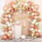 AL-Mustarziq Peach Balloon Arch Kit With Balloon pump and Birthday Banner- Orange, White, Rose Gold Birthday Balloons DIY Kit