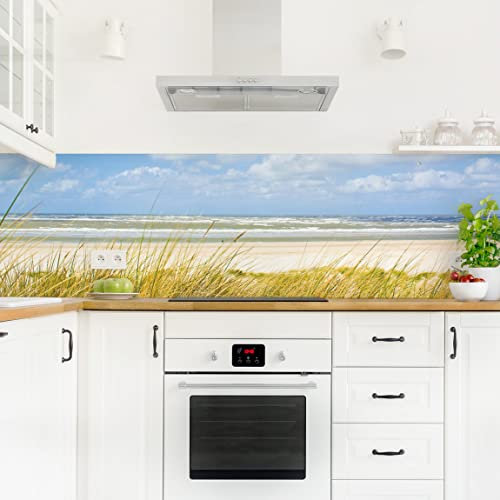 Bilderwelten Küchenrückwand Folie Glänzend 60x210 cm An der Nordseeküste Spritzschutz Fliesenspiegel Küche-Rückwand Motiv Klebefolie