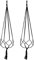 KAREN66 Makramee Blumenampel 2 Stück Boho Deko Baumwollseil Hängeampel Blumentopf Halter Pflanzen Aufhänger für Innen Außen Decken Balkone Wanddekoration, Schwarz (Schwarz, 90cm)