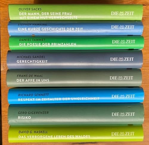 8 Bände, komplett. Band 1: Oliver Sacks: Der Mann, der seine Frau mit einem Hut verwechselte. Band 2: Stephen Hawking: Eine kurze Geschichte der Zeit. Band 3: Daniel Tammet: Die Poesie der Primzah ...