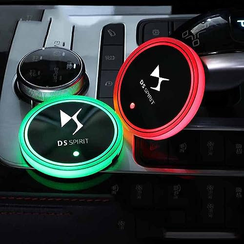 per DS Spirit DS3 DS4 DS4S DS5 DS 5LS DS6 DS7 Auto Universale Portabicchieri 7 Colori Luminescente LED Luce Luci Interno Atmosfera Tappetino Sottobicchieri