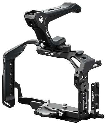 TILTA Camera Cage Compatible with Canon R8 with Compact NATO Top Handle and 18mm NATO Rail Attachment Lightweight Kit - Black TA-T28-A-B