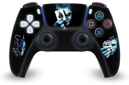 Head Case Designs Offizielle The Dark Knight Joker-Karte Wichtige Kunst Vinyl Frontplatte Haut Gaming Aufkleber Abziehbild Abdeckung kompatibel mit Sony Playstation 5 PS5 DualSense Controller