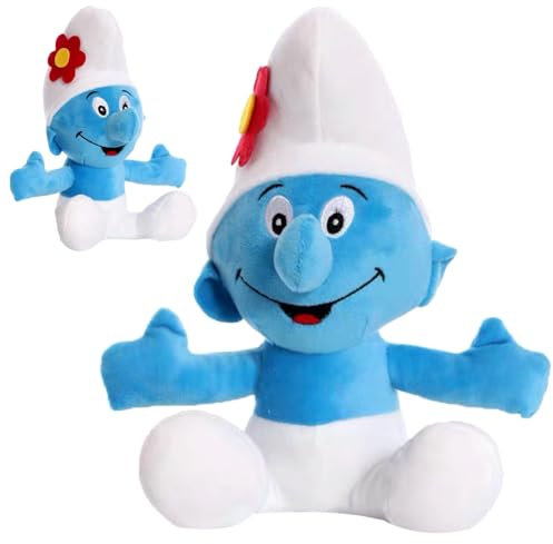 IOSCDH Smurfs Plüschtier, Anime Cartoon Schlümpfe Plüschtier Smurf Plüschtier Kuscheltier Stofftier Gefüllte Plüschpuppe,Mädchen Jungen Bett Kinderzimmer Dekor Themed Geburtstag Party Supplies(A)