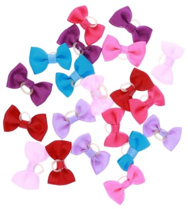 FRCOLOR 20st Hundebögen Gummibänder Hundezubehör Für Mädchen Hundehaarschleifen Mit Gummibändern Haarschleifen Für Hunde Haargummis Für Mädchen Welpenhaar Haar-bungee Der Hund Gummiband