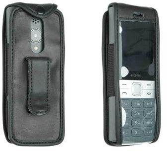 caseroxx Ledertasche mit Gürtelclip für Nokia 150 (2023) in schwarz – robuste Handy-Tasche mit Sichtfenster & Gürtelclip aus Echtleder, ideal für Beruf, Freizeit, Outdoor & sicheren Transport